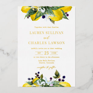 Watercolor Lemon and Blackberry Summer Wedding