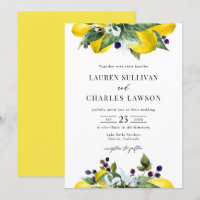 Watercolor Lemon and Blackberry Summer Wedding