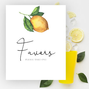Watercolor lemon baby shower  Favours Poster