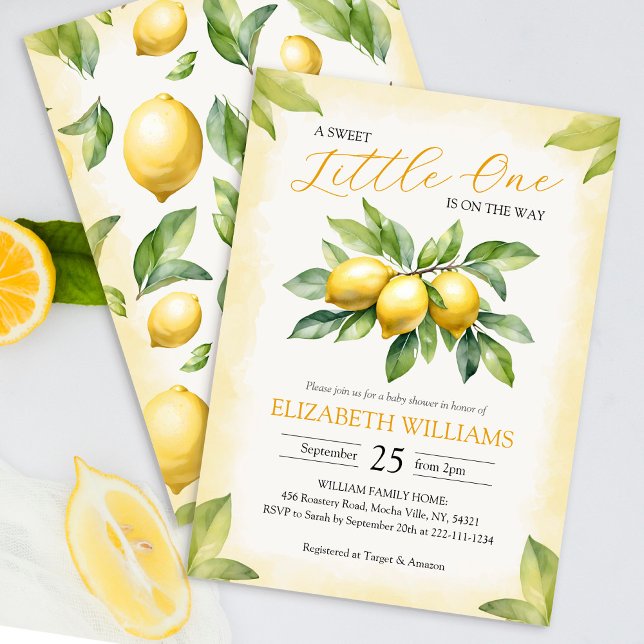 Watercolor Lemon Baby Shower Invitation (Creator Uploaded)