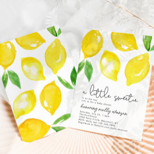 Watercolor Lemon Baby Shower Invitation