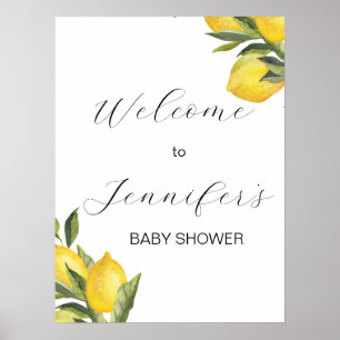 Watercolor Lemon Baby Shower Welcome Sign