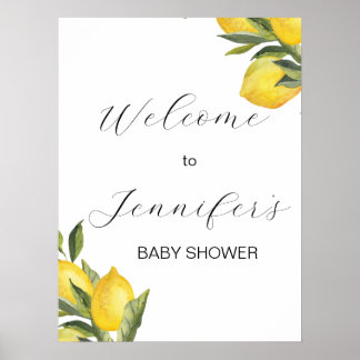 Watercolor Lemon Baby Shower Welcome Sign