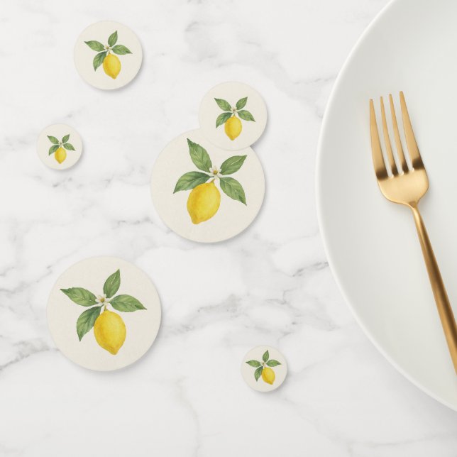Watercolor Lemon Birthday Confetti (Group)