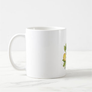 Watercolor Lemon Branch with Flowers – Botanical Coffee Mug