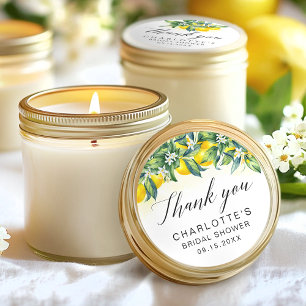 Watercolor Lemon Bridal Shower  Classic Round Sticker