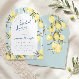 Watercolor Lemon Citrus Bridal Shower Invitation