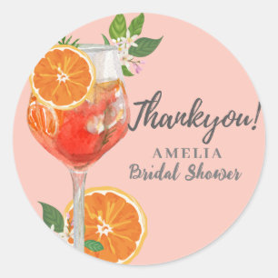 Watercolor Lemon citrus Fruits Bridal shower  Classic Round Sticker