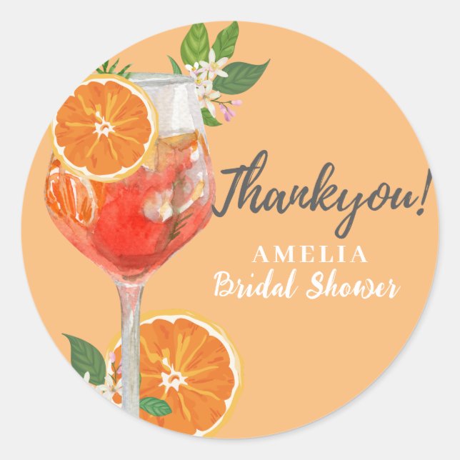 Watercolor Lemon citrus Fruits Bridal shower  Classic Round Sticker (Front)