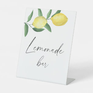 Watercolor lemon citrus modern - lemonade bar pedestal sign