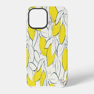 Watercolor Lemon Citrus Seamless Pattern iPhone 12 Case