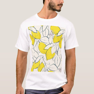 Watercolor Lemon Citrus Seamless Pattern T-Shirt