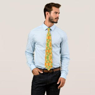 Watercolor Lemon Citrus Summer Fruit Pattern Tie