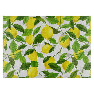 Watercolor Lemon Cutting Board