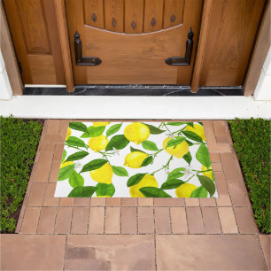 Watercolor Lemon Doormat