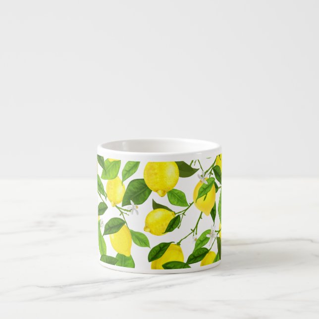 Watercolor Lemon Espresso Cup (Front)