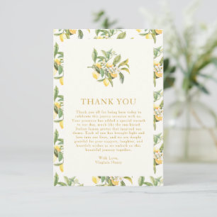 Watercolor Lemon Floral Thank You Card