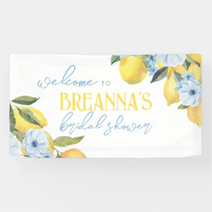Watercolor Lemon & Flower Vinyl Welcome Banner