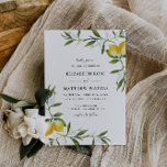 watercolor lemon foliage wedding invitation<br><div class="desc">A beautiful design with lovely hand painted lemons,  leaves and flowers. The text and green back colour can be edited along with other features of this template.</div>