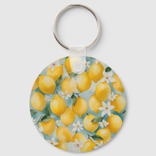 Watercolor Lemon/fruit  Key Ring