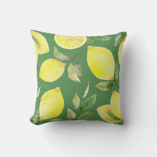 Watercolor lemon, fruit wallpaper pattern. cushion