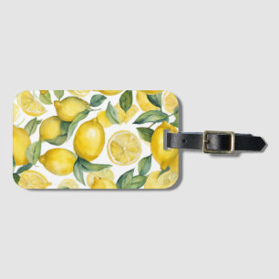 Watercolor Lemon Garden Luggage Tag