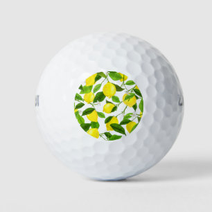 Watercolor Lemon Golf Balls