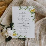 watercolor lemon greenery wedding invitation<br><div class="desc">A beautiful script design with lovely hand painted lemons,  leaves and flowers. The text and green back colour can be edited along with other features of this template.</div>