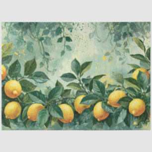 Watercolor Lemon Grove Citrus Tissue Paper