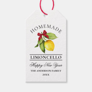  Watercolor Lemon Homemade Limoncello New Year Gift Tags