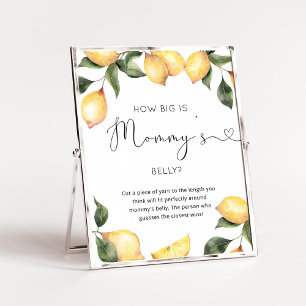 Watercolor lemon how big is mommy's belly poster