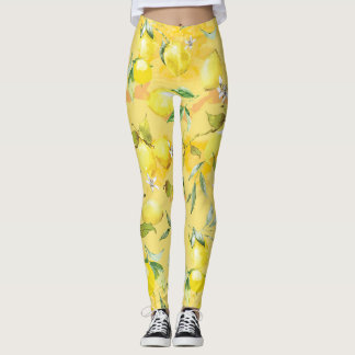 Watercolor lemon IV Leggings