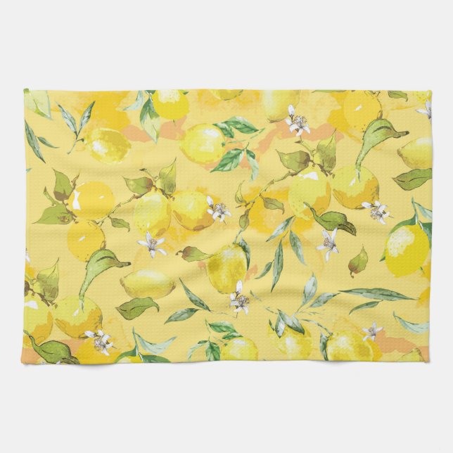 Watercolor lemon IV Tea Towel (Horizontal)