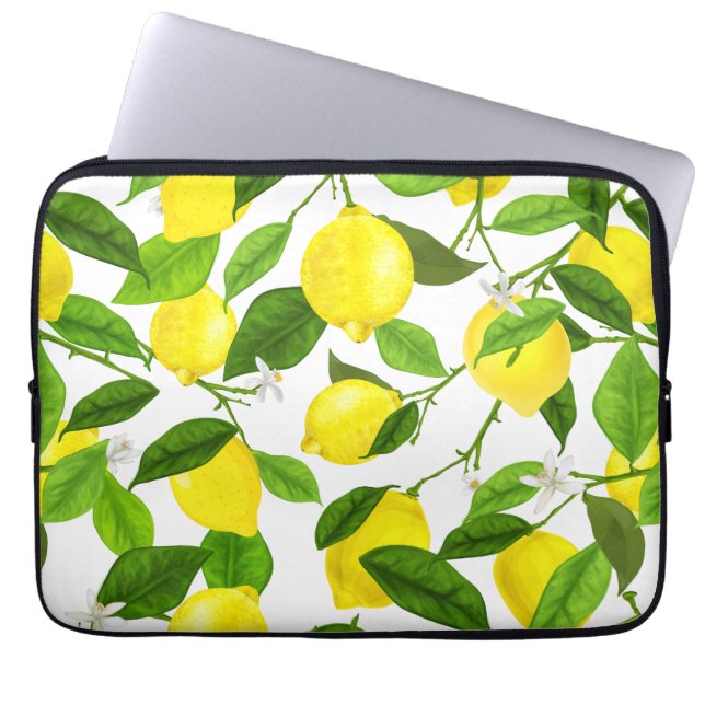 Watercolor Lemon Laptop Sleeve (Front)