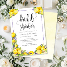 Watercolor Lemon Lavender Boho Bridal Shower
