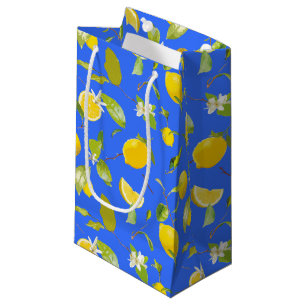 Watercolor Lemon & Leaves 13 Small Gift Bag