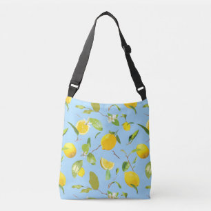 Watercolor Lemon & Leaves 3 Crossbody Bag