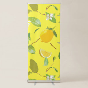 Watercolor Lemon & Leaves 4 Retractable Banner