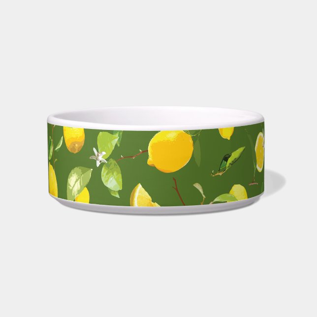 Watercolor Lemon & Leaves 5 Bowl (Front)