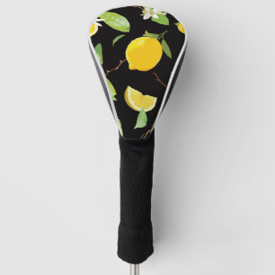 Watercolor Lemon & Leaves Golf Head Cover