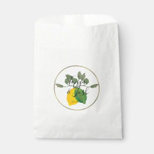 Watercolor Lemon Lime Limoncillo Faux Gold Wedding Favour Bags