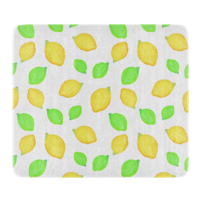 Watercolor Lemon Lime Pattern   Cutting Board (Front)