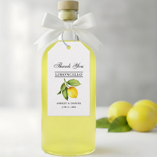 Watercolor Lemon Limoncello Wedding Gift Tags