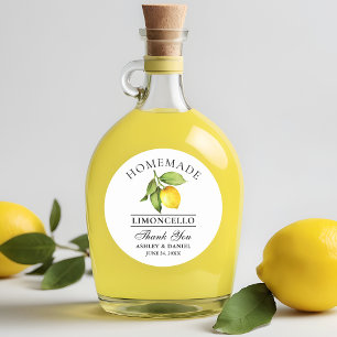 Watercolor Lemon Limoncello Wedding Thanks Classic Round Sticker