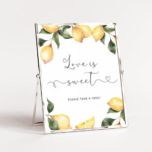 Watercolor lemon Love is sweet Poster