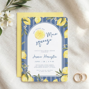 Watercolor Lemon Main Squeeze Bridal Shower Invitation