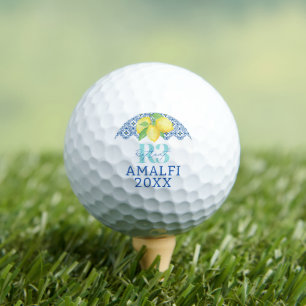 Watercolor Lemon Mediterranean Tile Corporate Logo Golf Balls