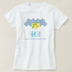 Watercolor Lemon Mediterranean Tile Corporate Logo T-Shirt