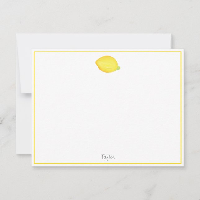 Watercolor Lemon Note Card (Front)