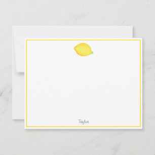 Watercolor Lemon Note Card